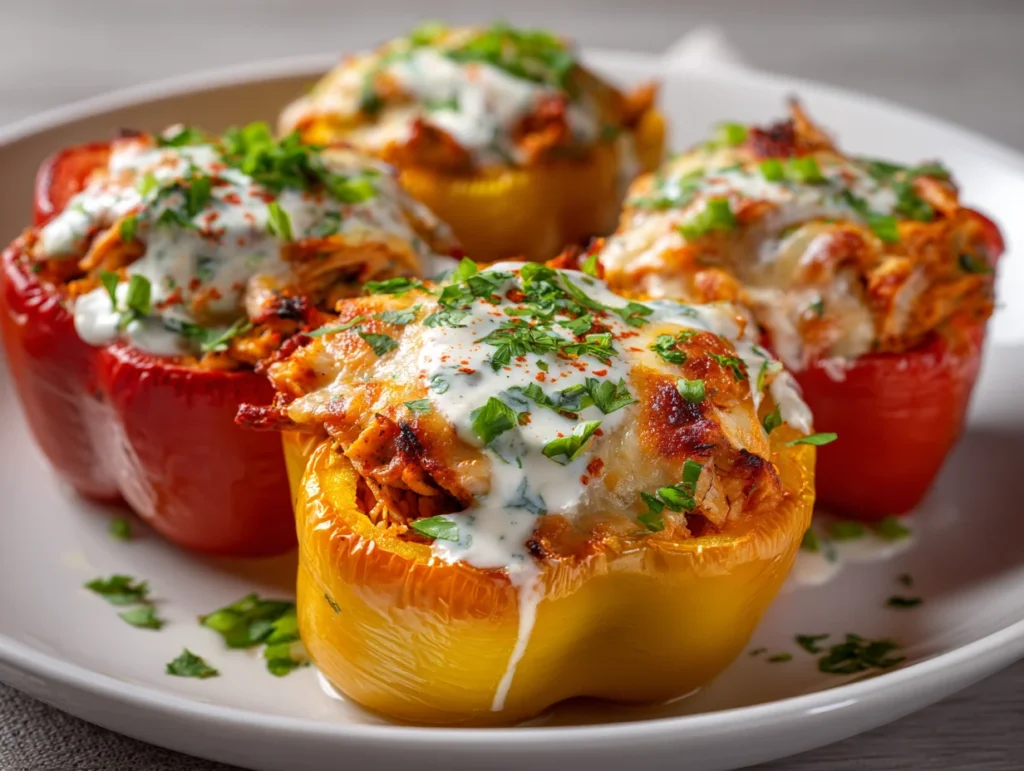 Buffalo Chicken Stuffed Peppers
