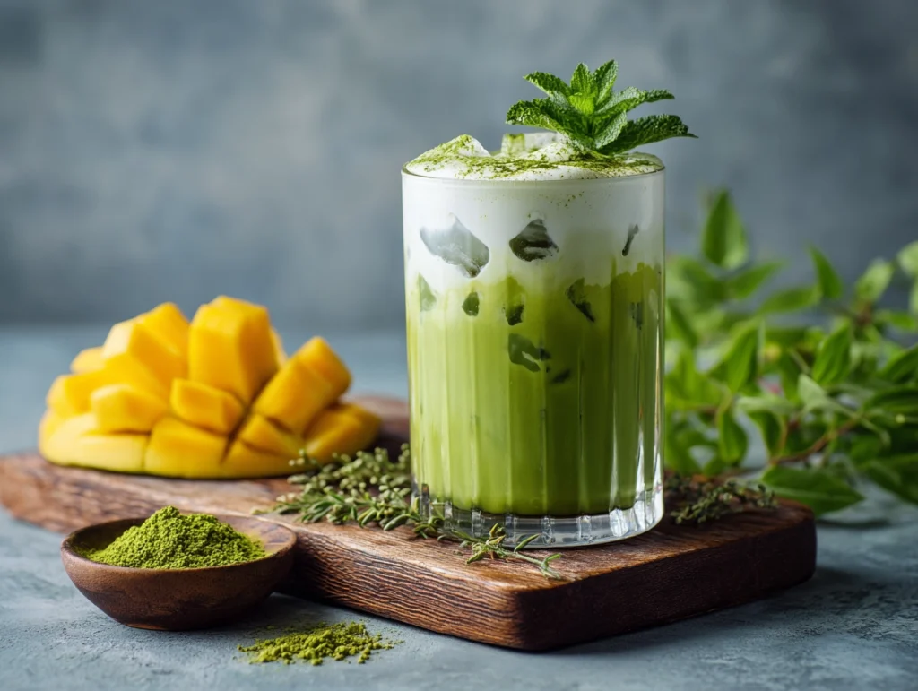 Iced Mango Matcha Latte Recipe