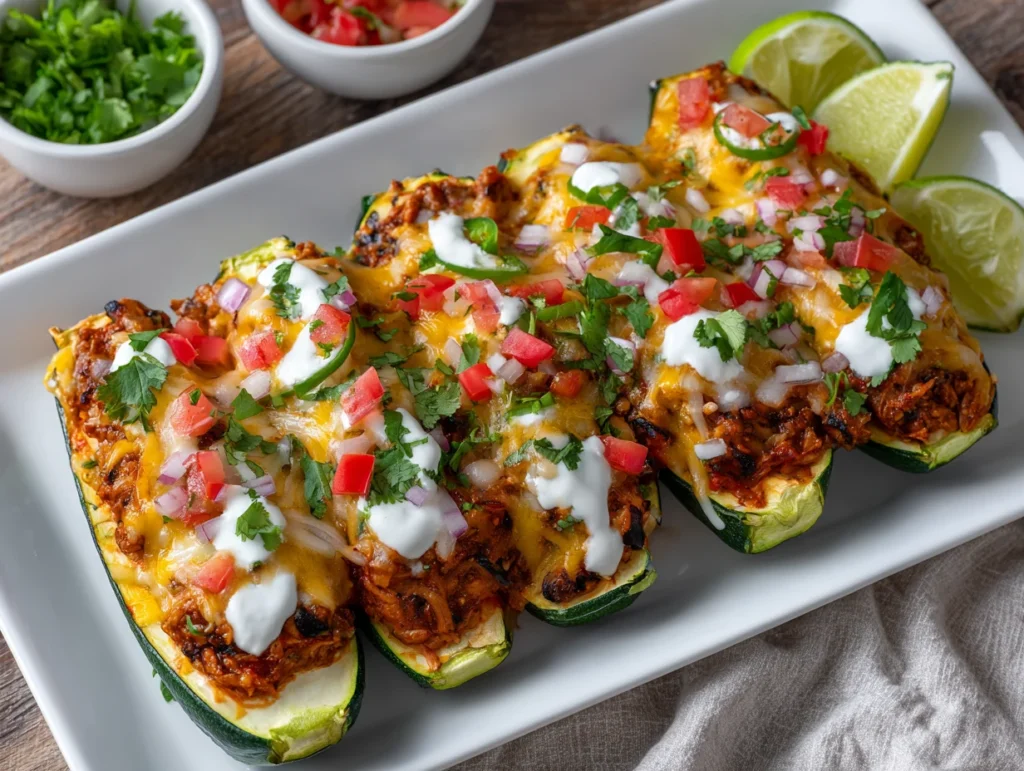 Meatless Zucchini Burrito Boats Recipe