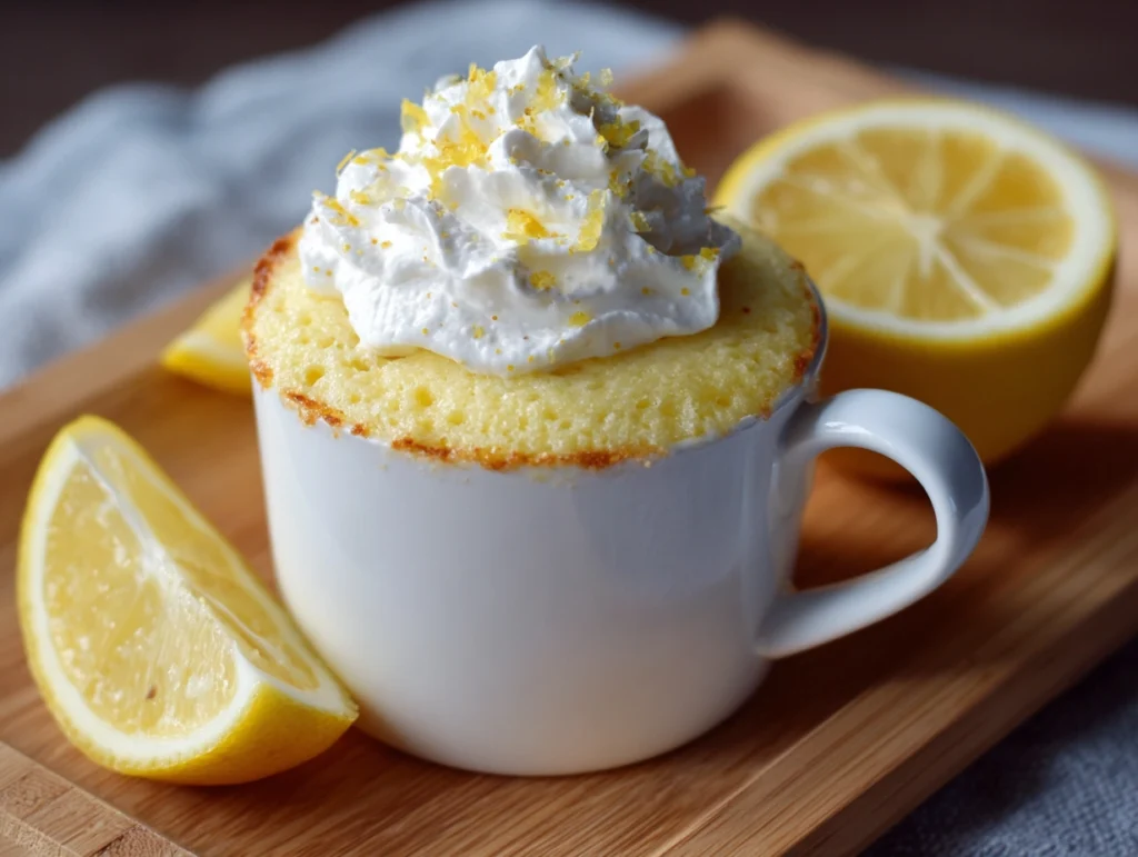 Microwave lemon mug cake