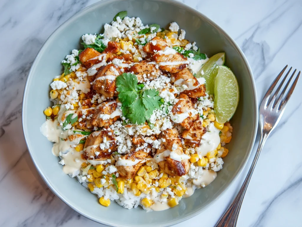 Street Corn Chicken Rice Bowl