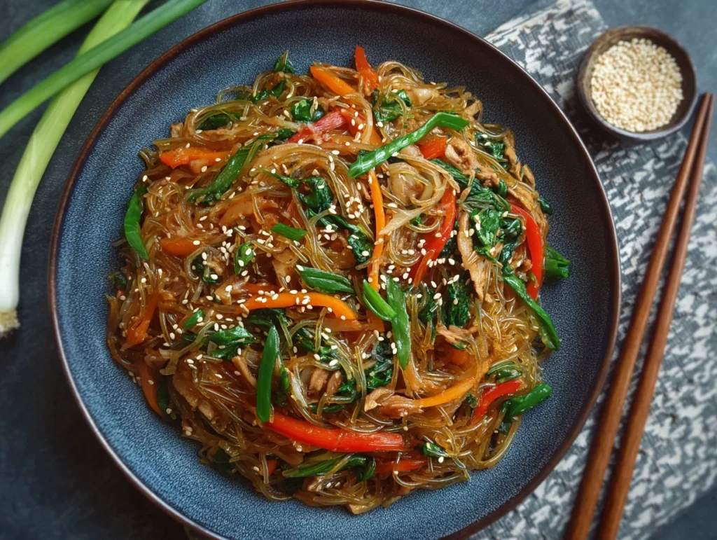 Authentic Korean Japchae Noodles