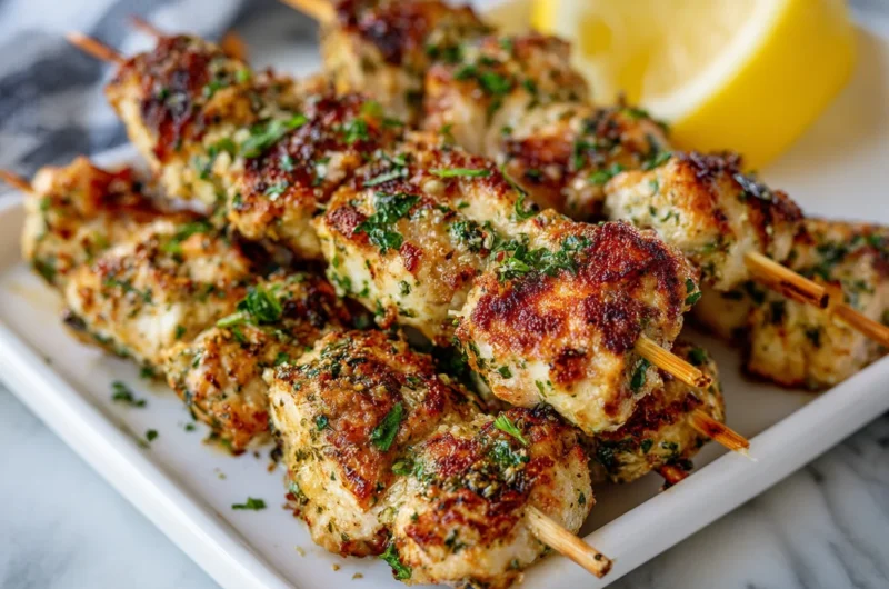 Garlic Parmesan Chicken Skewers Recipe