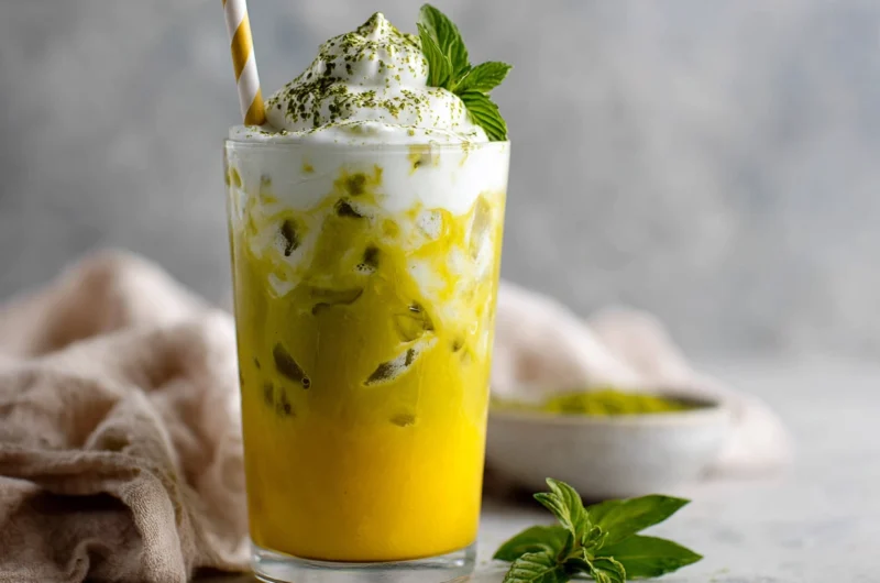 Iced Mango Matcha Latte Recipe