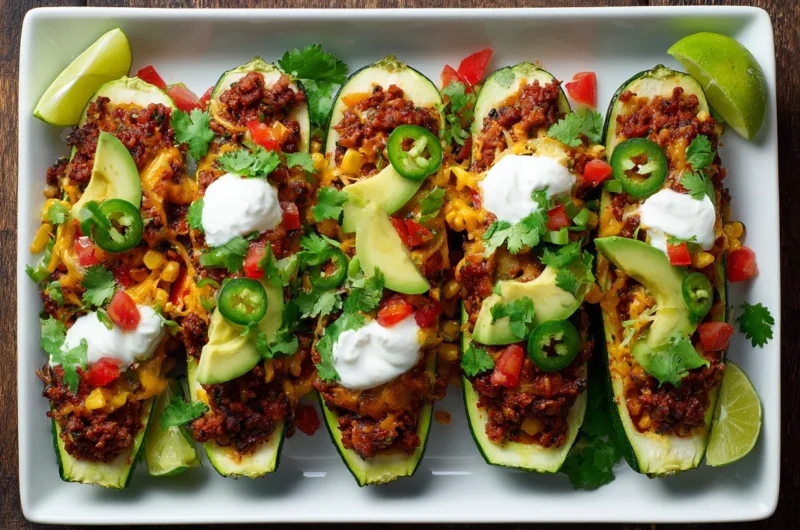 Meatless Zucchini Burrito Boats Recipe