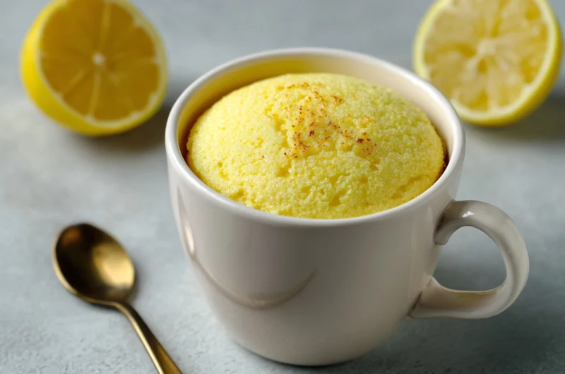 Microwave lemon mug cake recipe