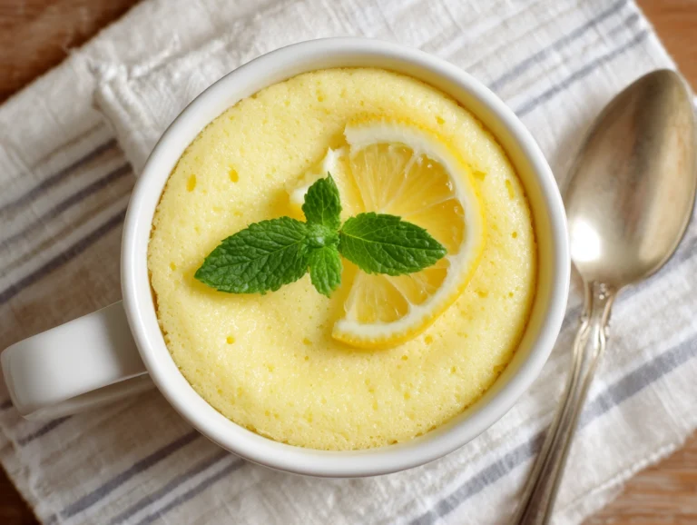 Microwave lemon mug cake