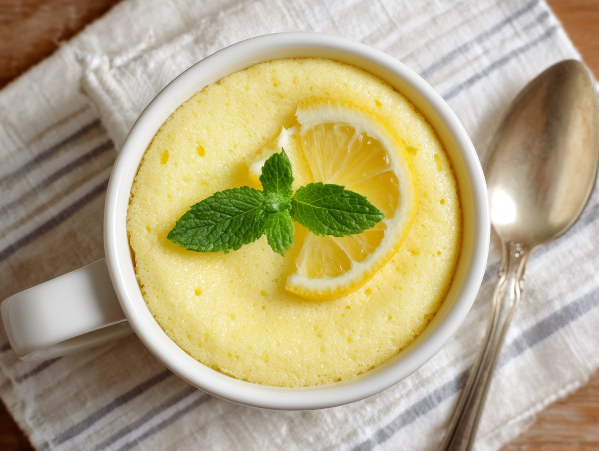 Microwave lemon mug cake