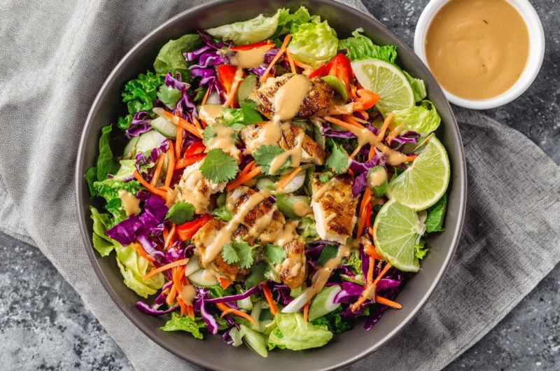 Thai Chicken Salad with Peanut Dressing Recipe