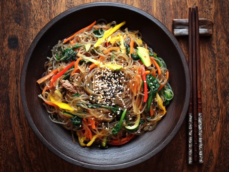 Authentic Korean Japchae Noodles