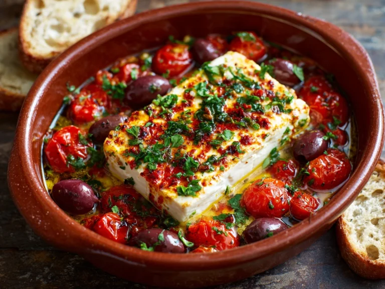 Baked Feta with Tomatoes and Olives