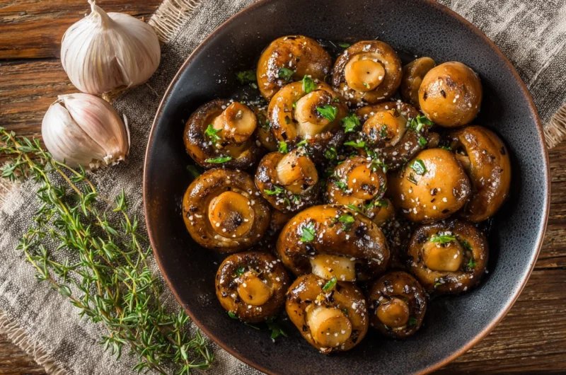 Buttery Garlic Mushrooms Recipe