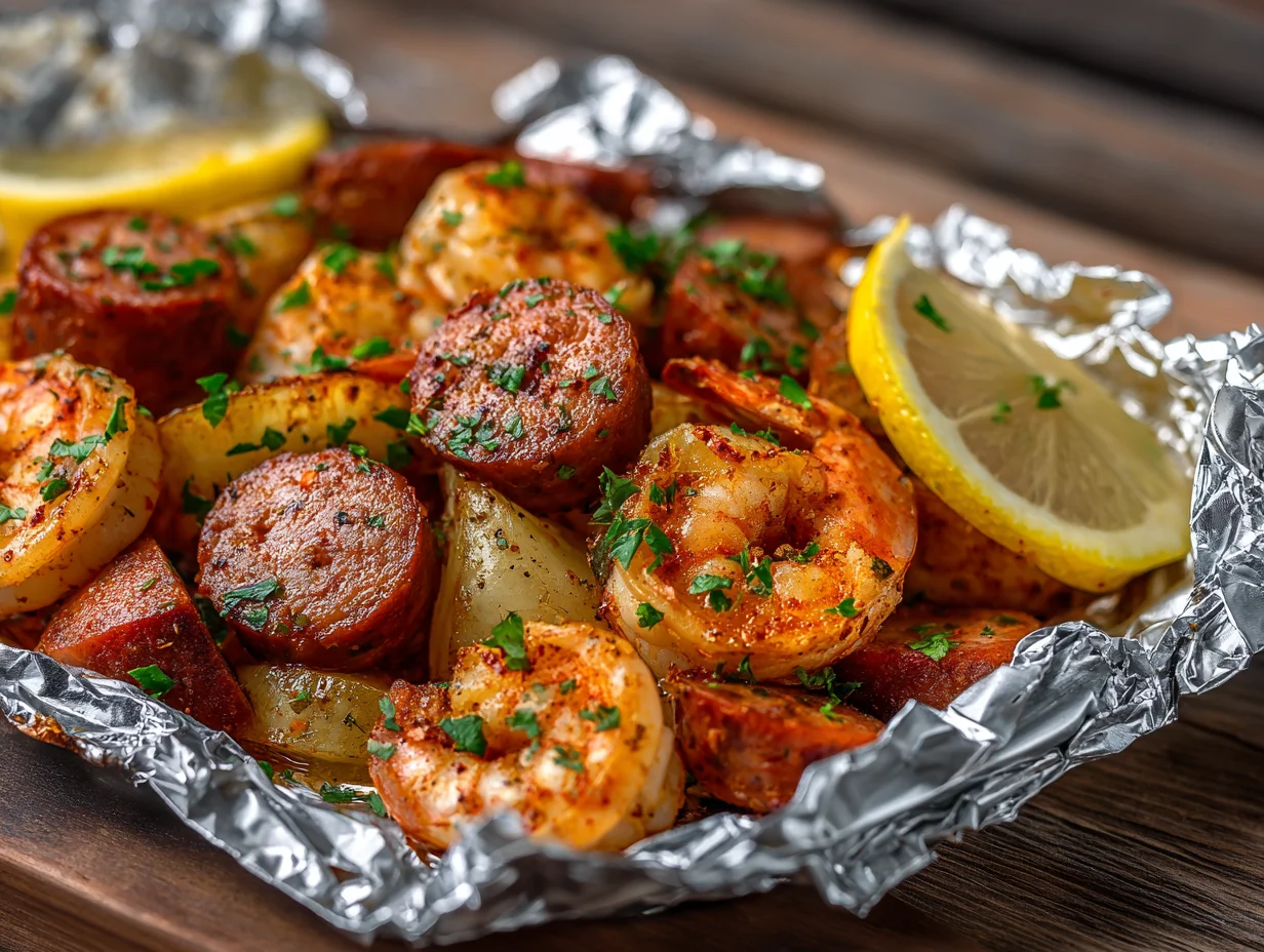 Cajun Sausage Shrimp Foil Packs