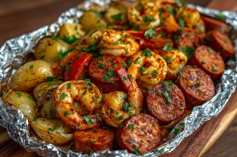 Cajun Sausage Shrimp Foil Packs Recipe