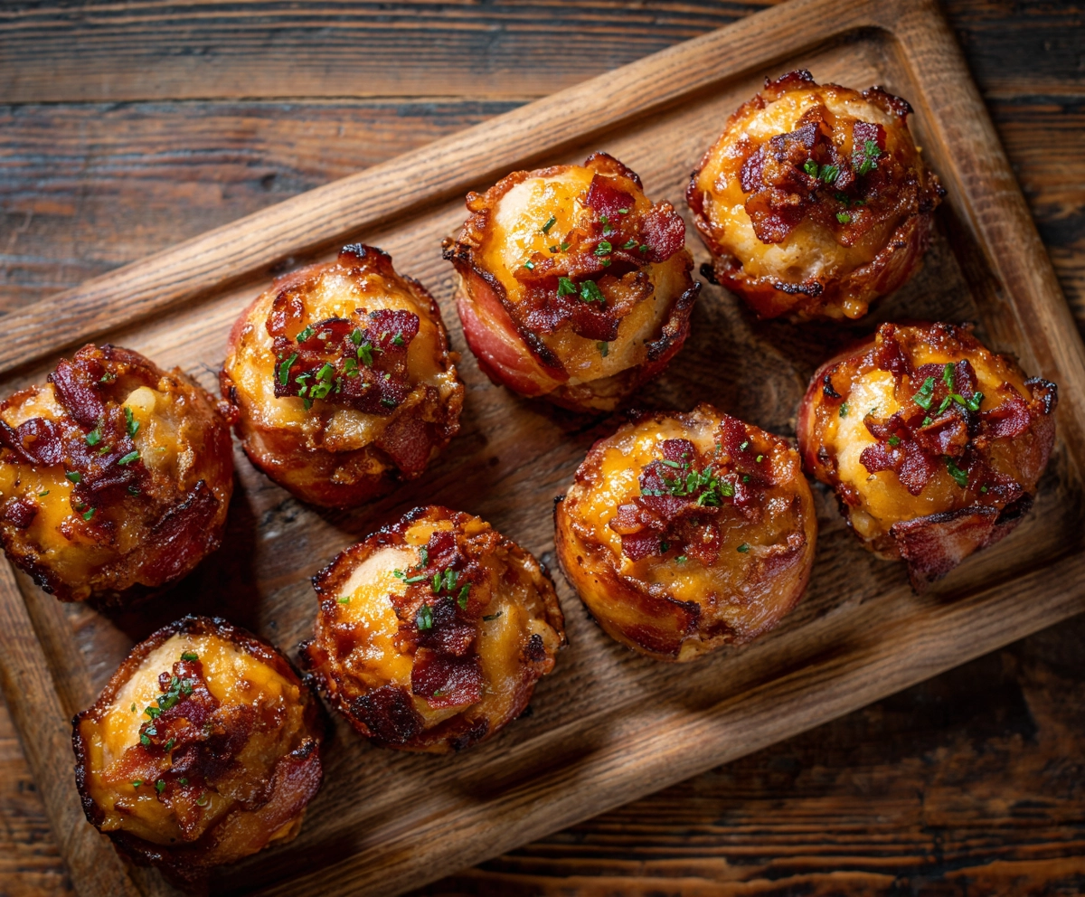 Cheddar-Stuffed BBQ Bacon Bombs