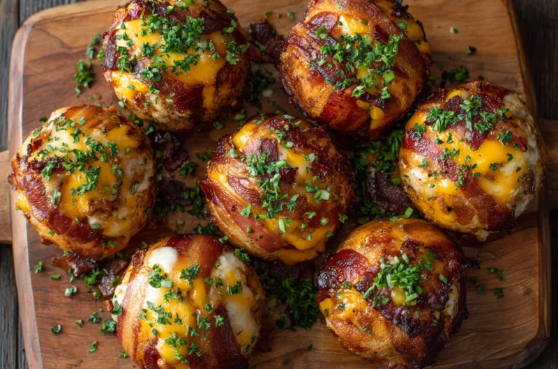 Cheddar-Stuffed BBQ Bacon Bombs Recipe