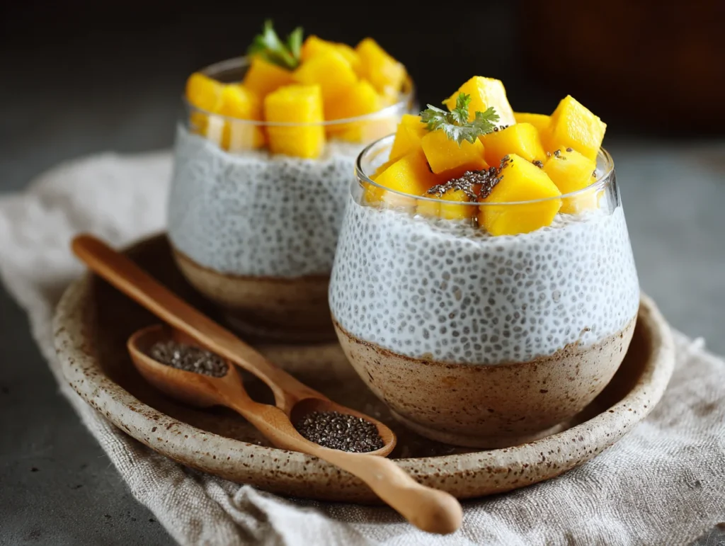 Chia Seed Pudding with Coconut Milk and Mango