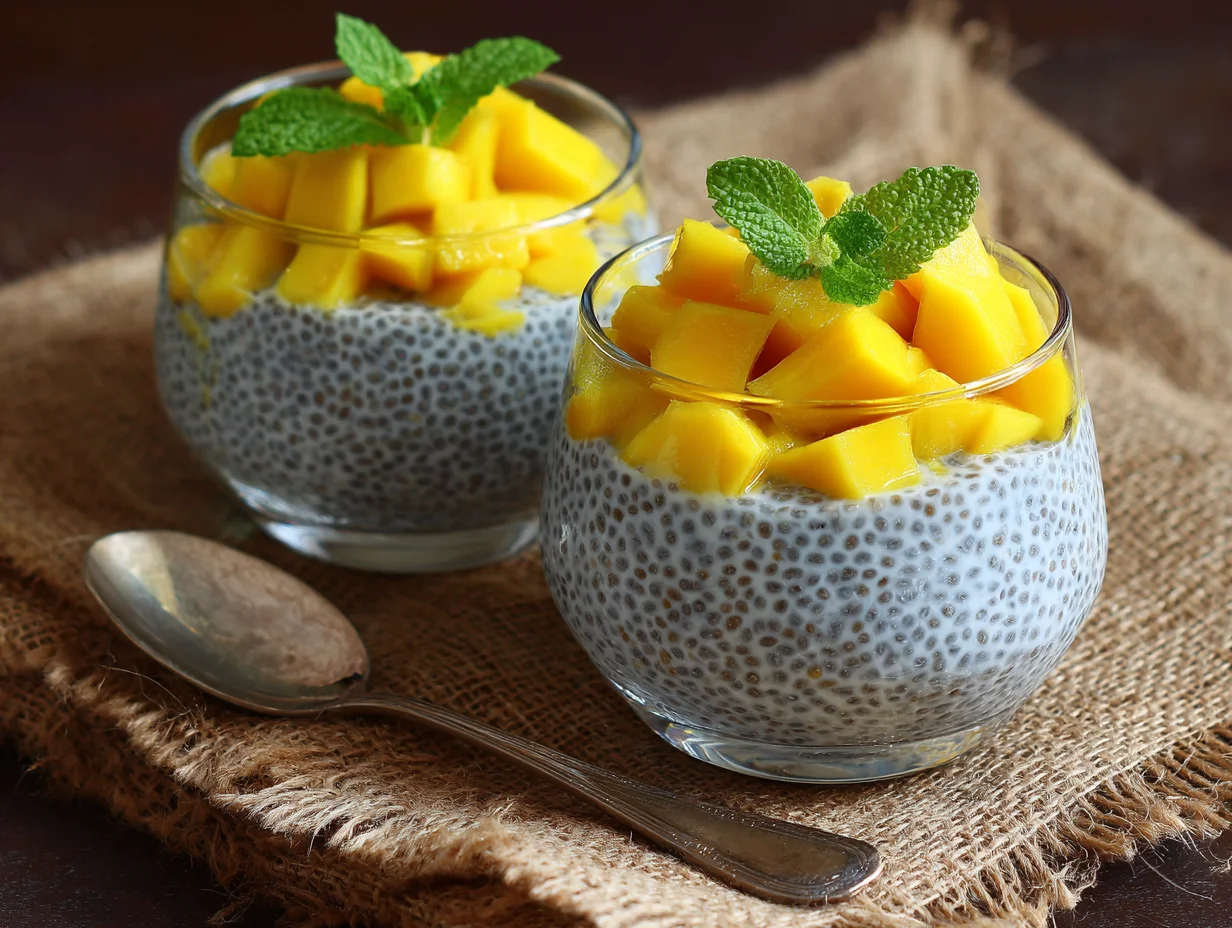 Chia Seed Pudding with Coconut Milk and Mango