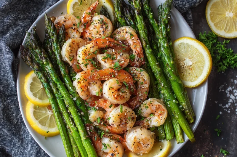 Garlic Butter Shrimp with Asparagus Recipe