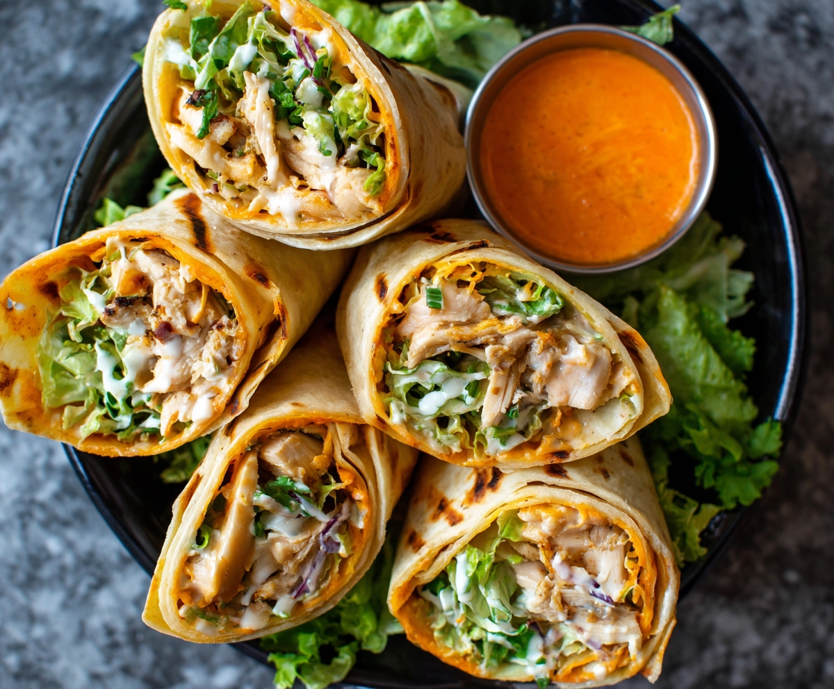 Garlic Cheesy Chicken Wraps