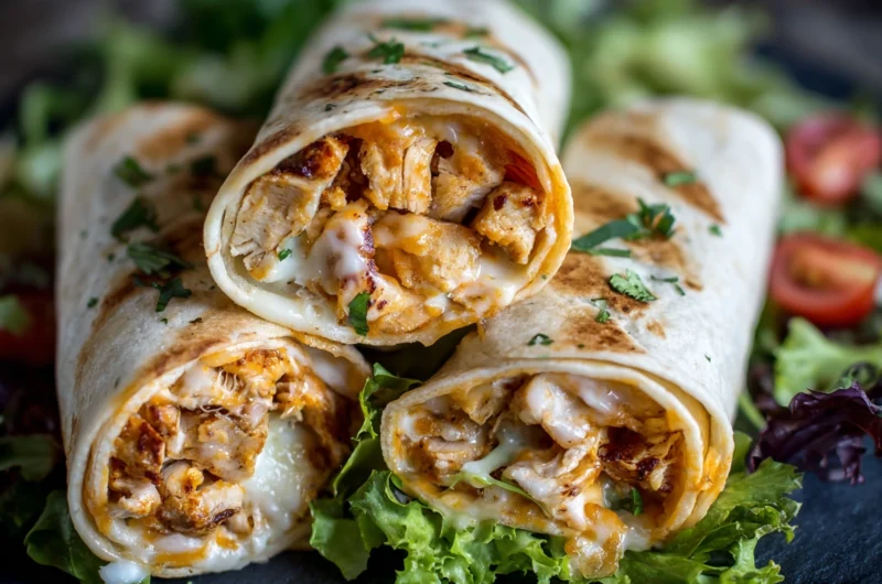 Garlic Cheesy Chicken Wraps Recipe