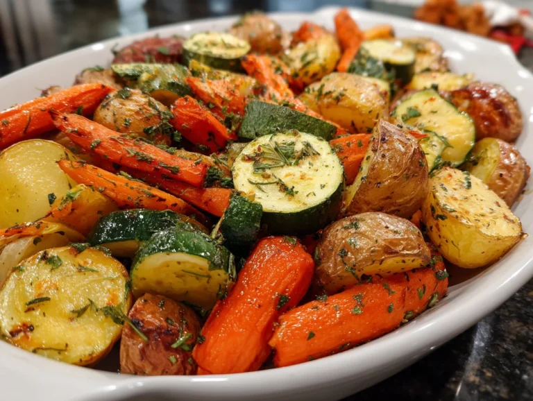 Garlic Herb Roasted Potatoes Carrots and Zucchini