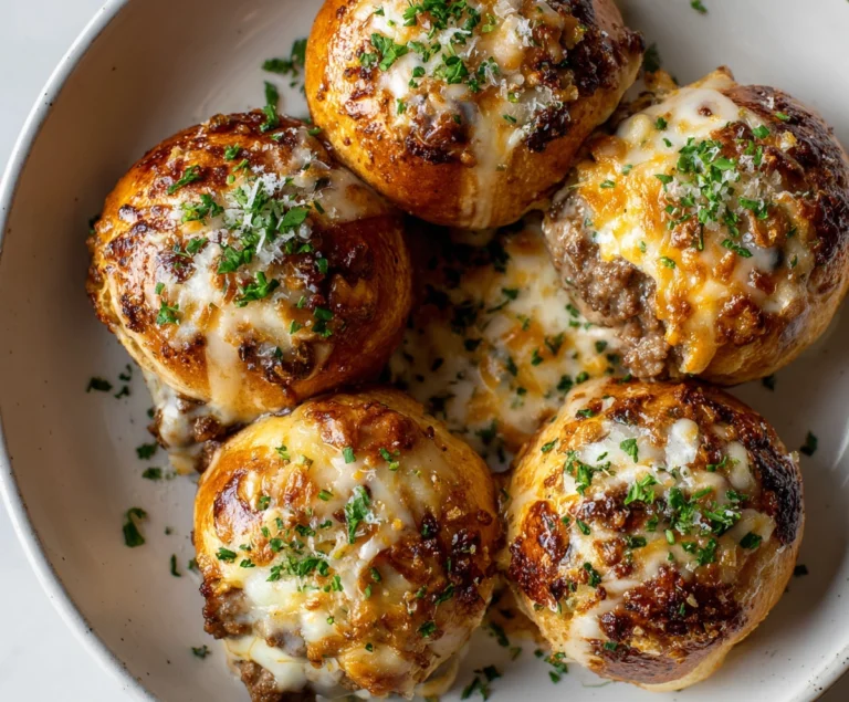 Garlic Parmesan Cheeseburger Bombs