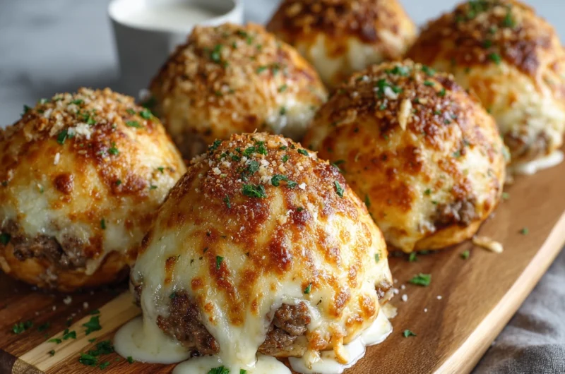 Garlic Parmesan Cheeseburger Bombs Recipe