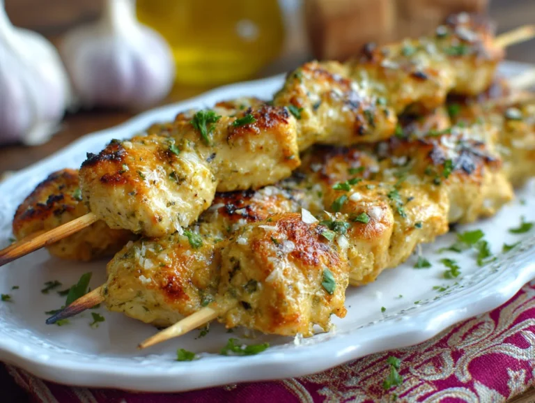 Garlic Parmesan Chicken Skewers