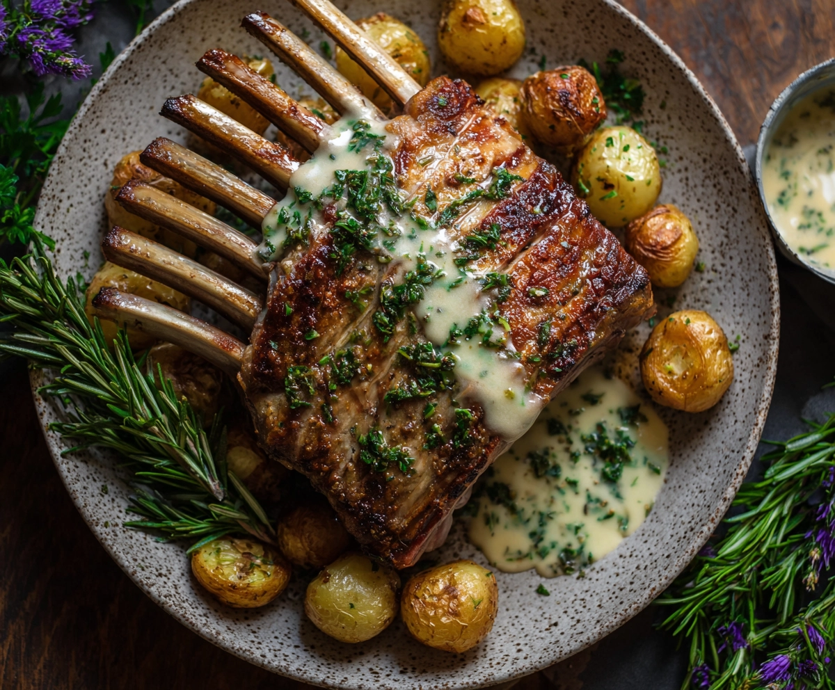 Garlic Roasted Rack of Lamb