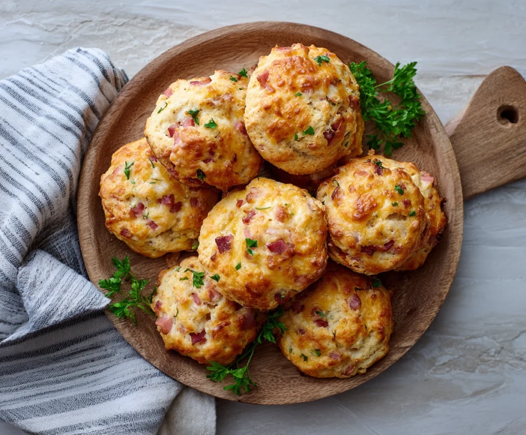 Ham and Cheese Butter Swim Biscuits