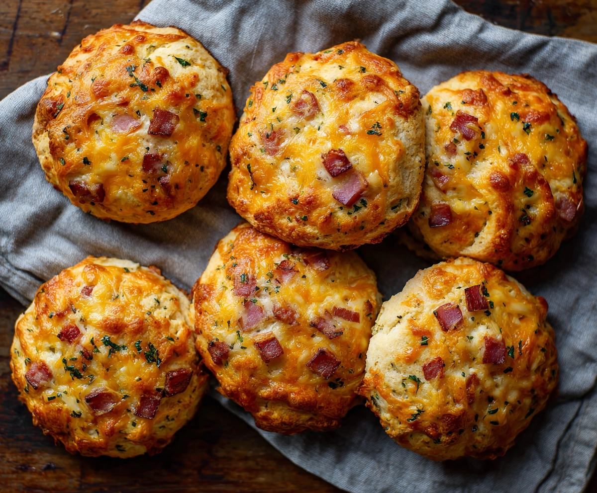 Ham and Cheese Butter Swim Biscuits