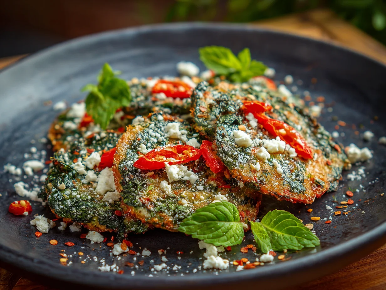 Mediterranean Spinach and Feta Cheese Crisps