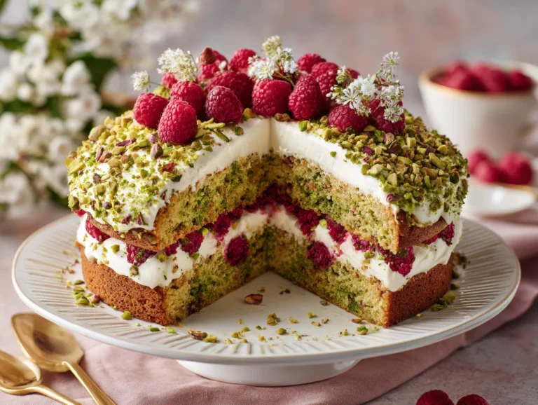 Pistachio Raspberry Cake