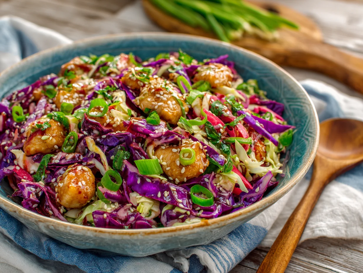 Sesame Chicken Cabbage Crunch Salad