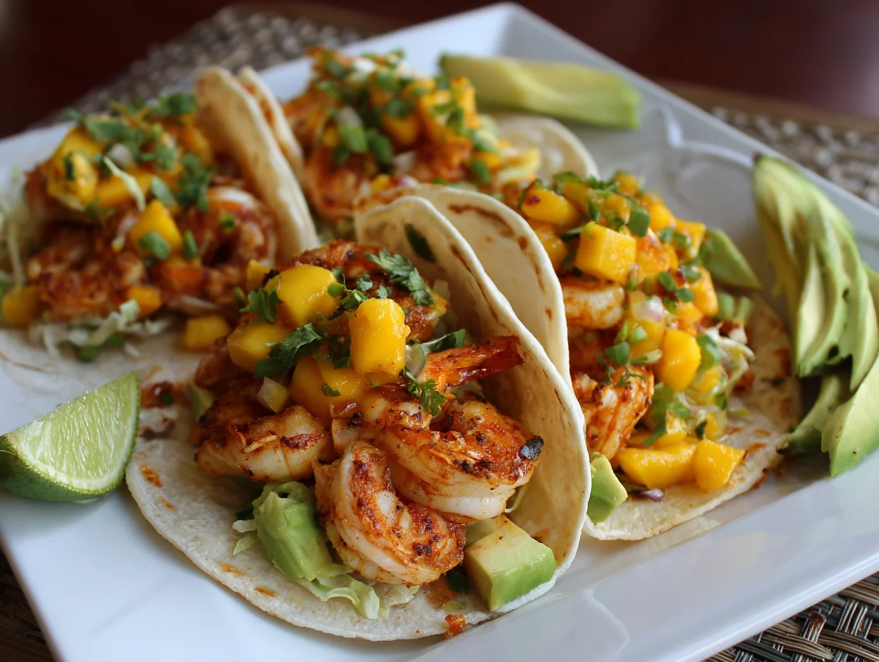 Spicy Shrimp Tacos with Mango Salsa