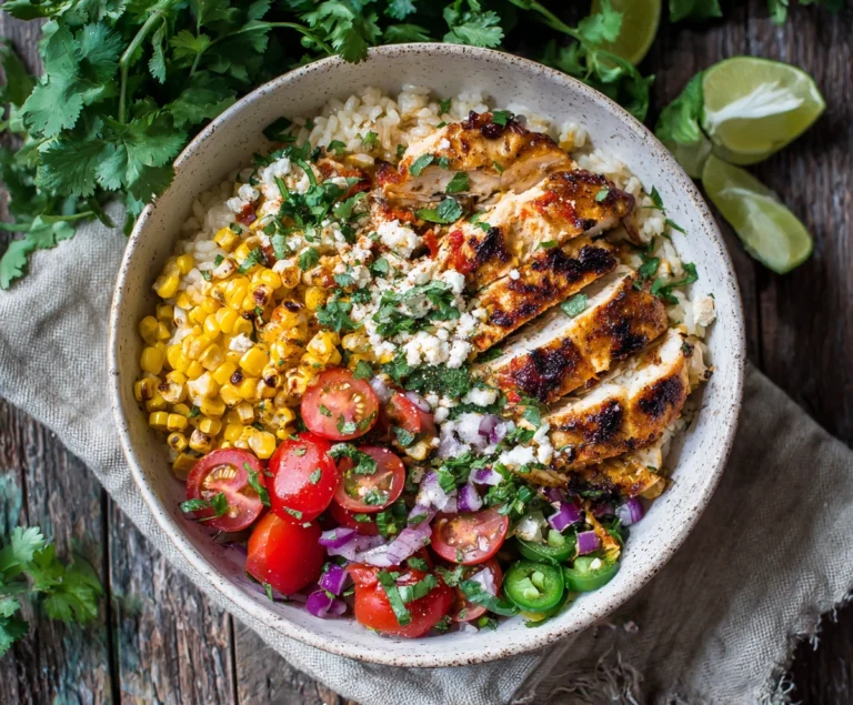 Street Corn Chicken Rice Bowl