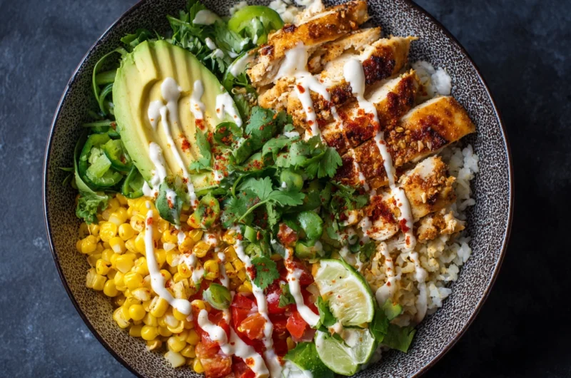 Effortless Street Corn Chicken Rice Bowl Recipe