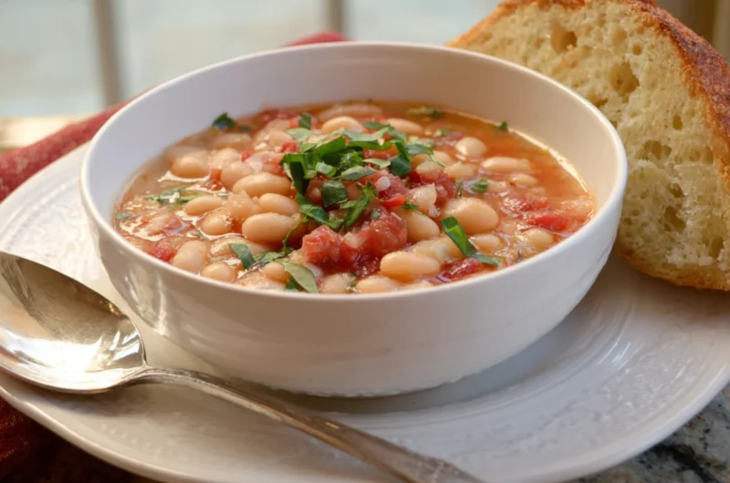 White Bean Soup with Tomatoes and Garlic Recipe