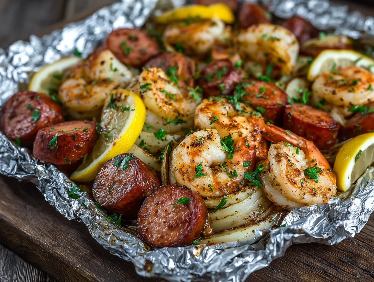 Cajun Sausage Shrimp Foil Packs