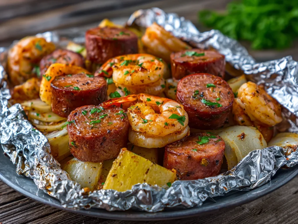 Cajun Sausage Shrimp Foil Packs