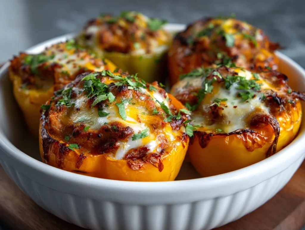 Jack-o’-Lantern Stuffed Peppers