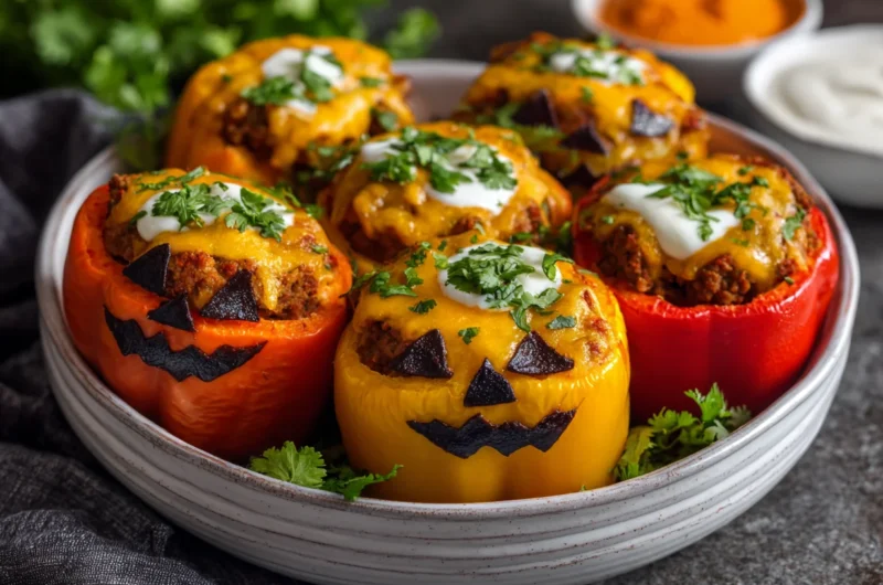 Jack-o’-Lantern Stuffed Peppers Recipe