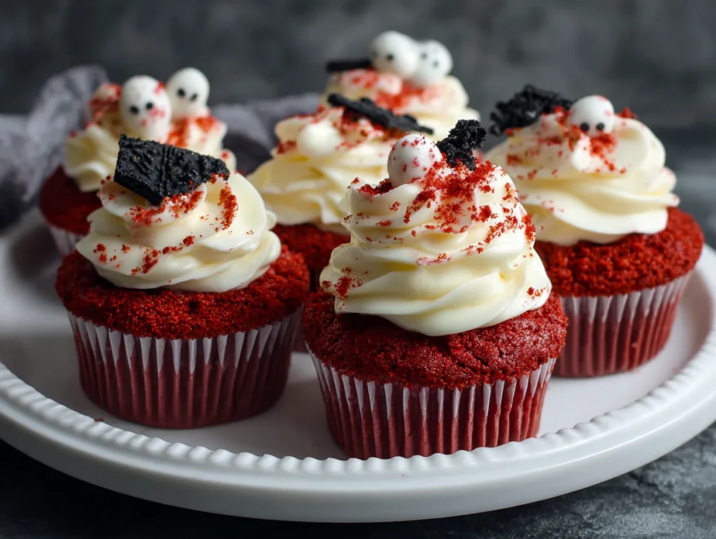 halloween cupcakes red