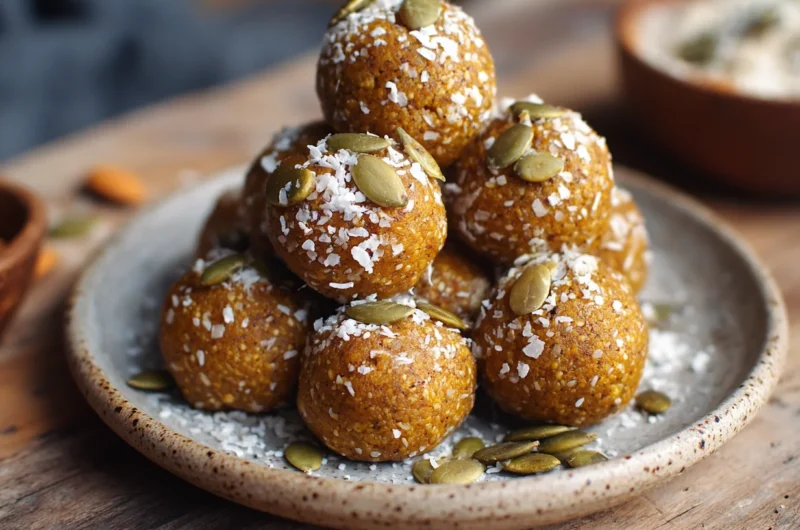 Pumpkin Protein Balls with Oats, Nut Butter, and Spices