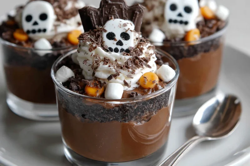 Homemade Chocolate Graveyard Pudding Cups Recipe