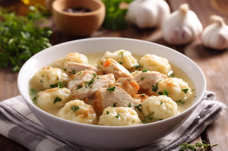 Tender Chicken and Fluffy Dumplings Recipe