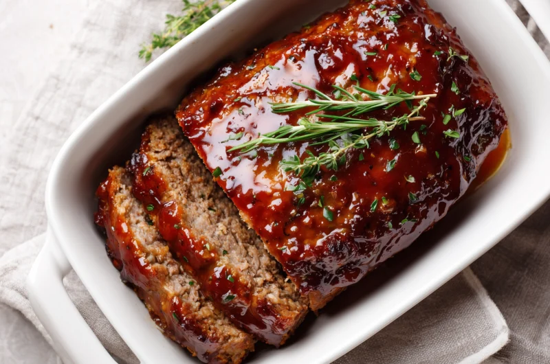 Sweet and Savory Meatloaf with Brown Sugar Topping