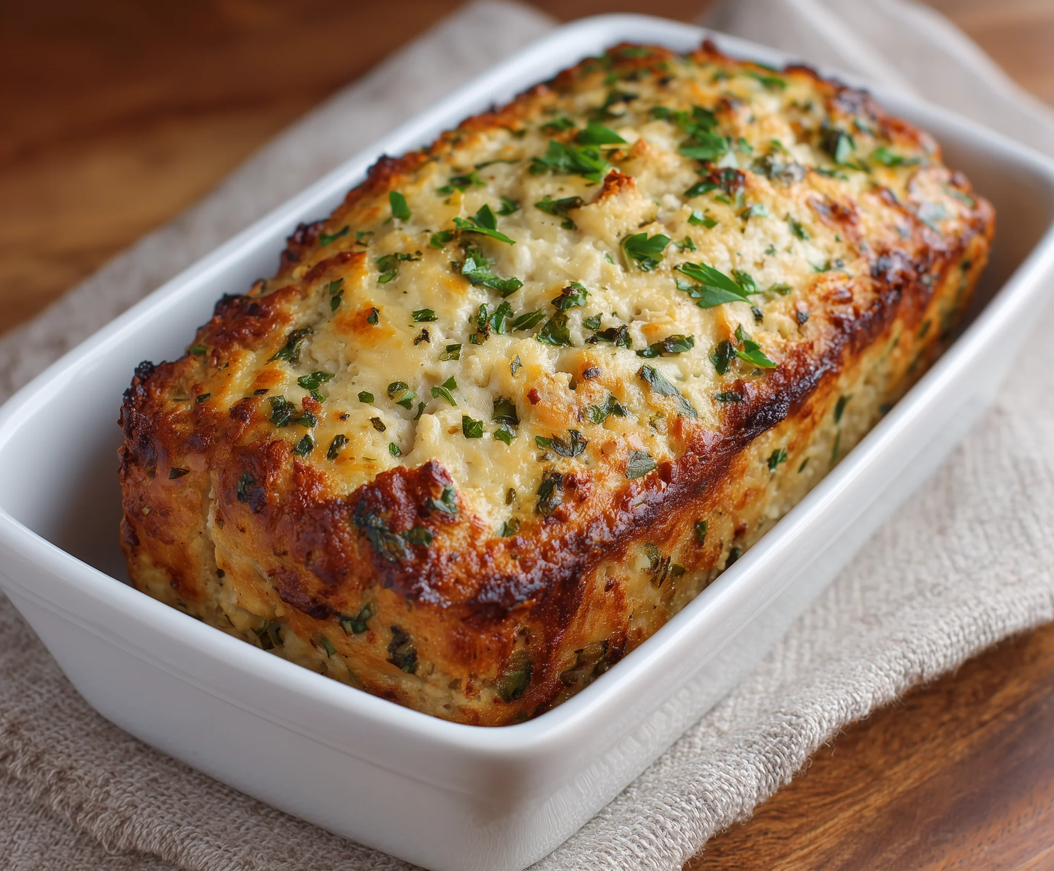 Garlic Parmesan Chicken Meatloaf