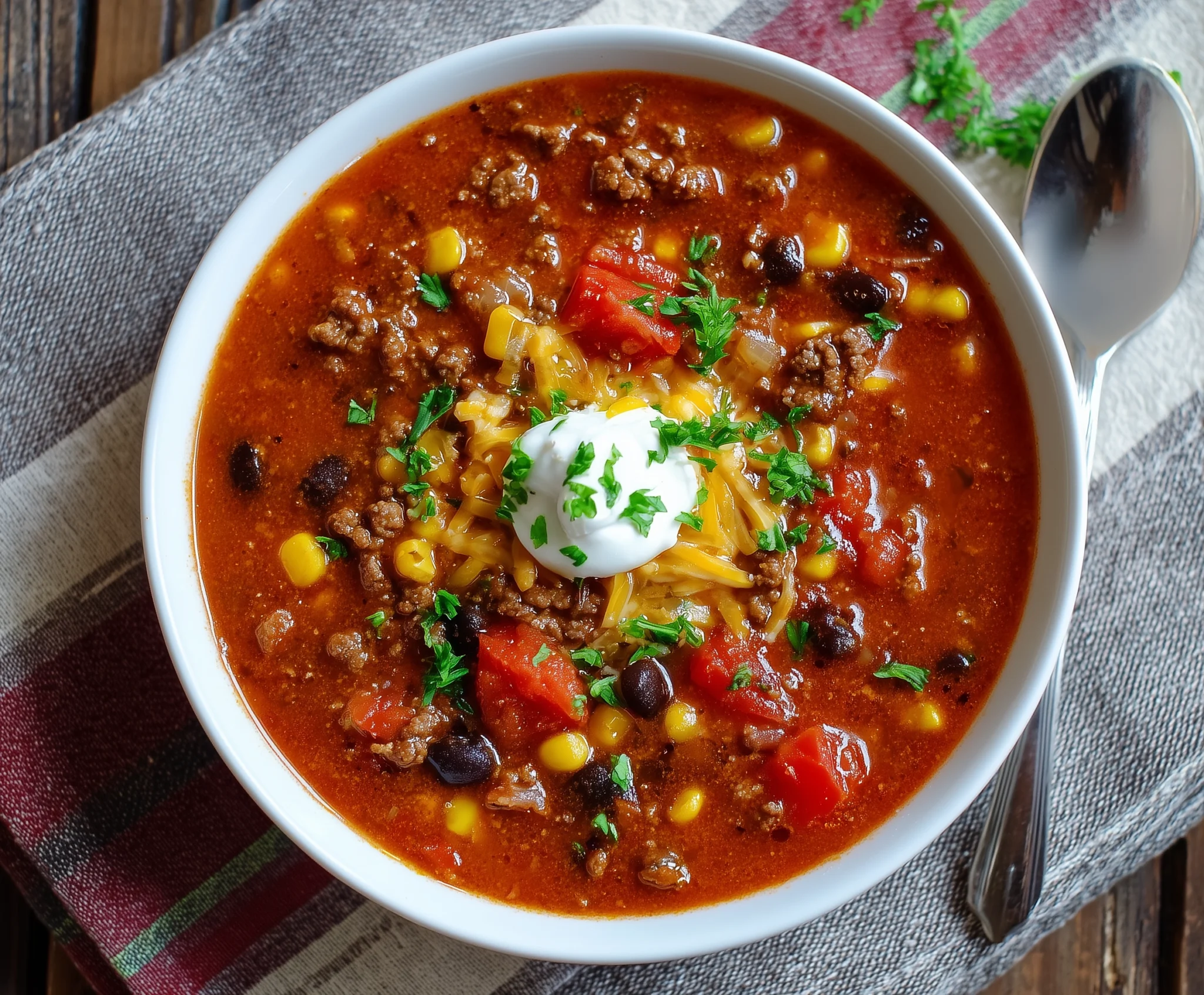 Hamburger Taco Soup